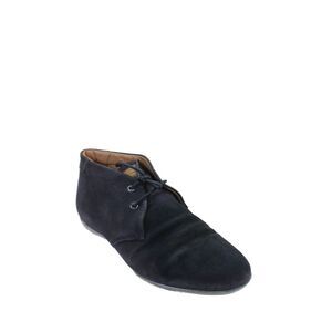 Santoni Mens Textured Leather Lace Up Ankle Boots Shoes Navy Blue Size 9